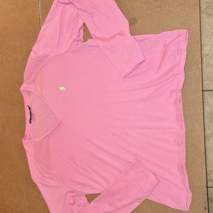 RALPH LAUREN SPORT PINK LONG SLEEVE TOP
